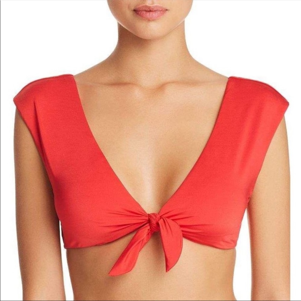 Trina Turk Getaway Solid Cap Sleeve Bikini Top